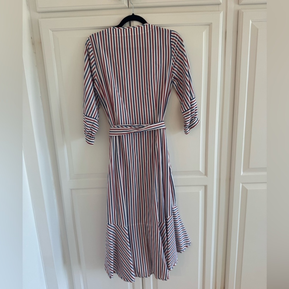 J. Crew Red and Blue Striped High Low Dress - Picture 3 of 4